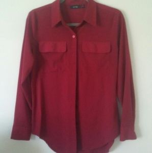 Brick red button up